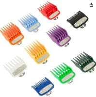 Salice Supply 10 pcs Metal Clip Colored Clipper Guards with Case