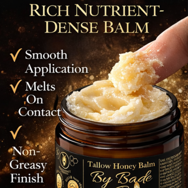By Bade Signature By Bade  Signature Tallow Honey Balm 4.2 oz (120g) – Grass-Fed Beef Tallow Skin Moisturizer with Raw Honey & Beeswax – Deep Hydration Natural Face & Body Balm – Fast Absorbing Skin B
