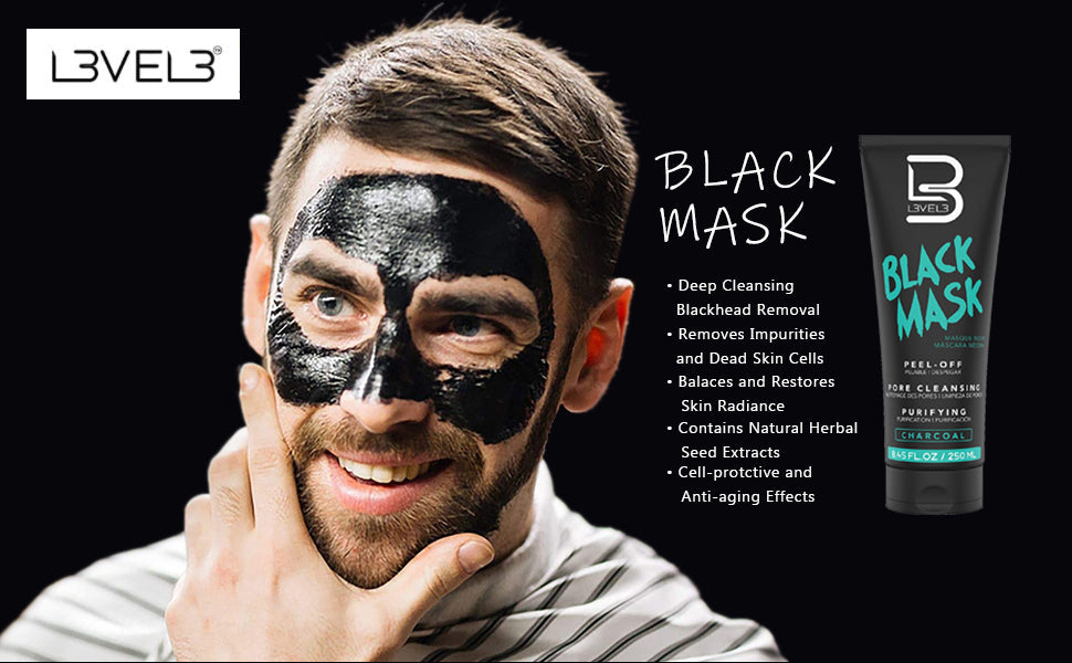 L3VEL3 Black Facial Mask 8.45 oz - Multipack
