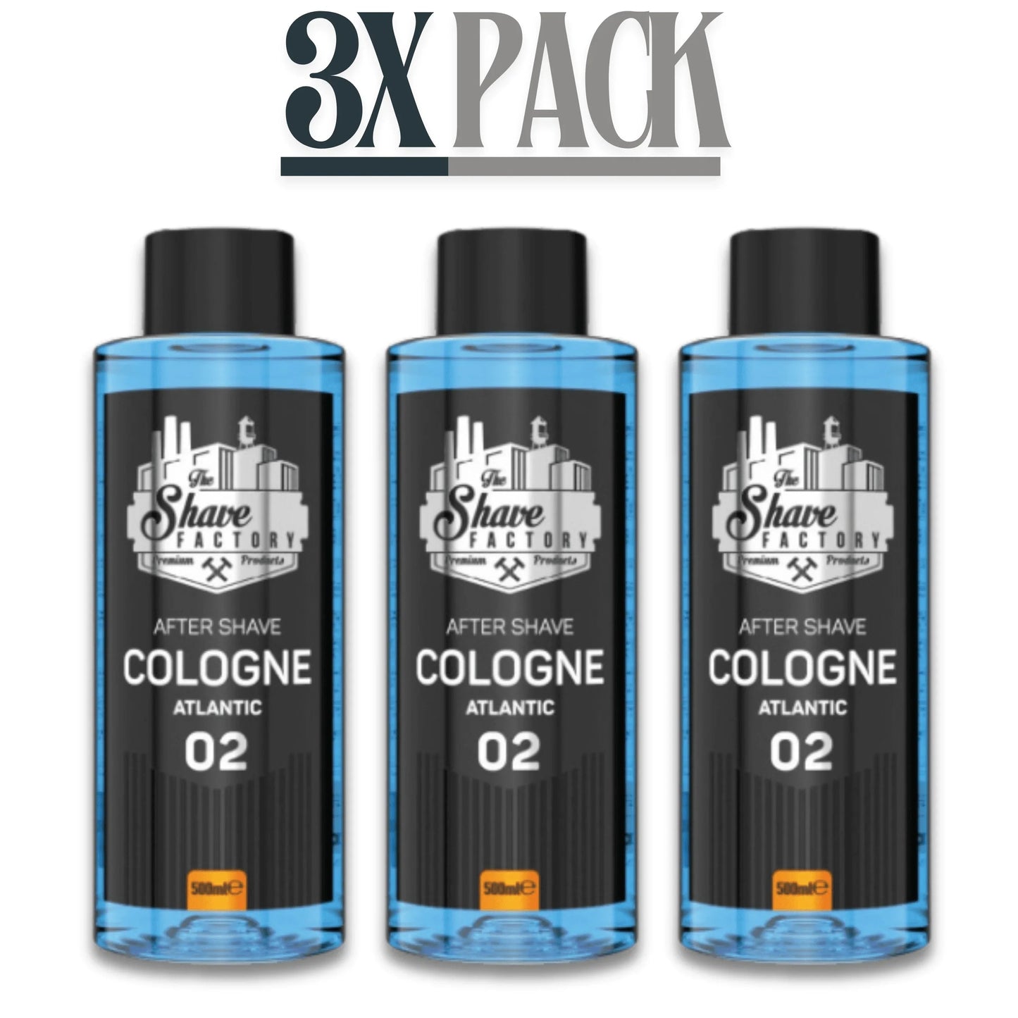 The Shave Factory After Shave Cologne 02 Atlantic 500ml / 16.9 oz Multipack