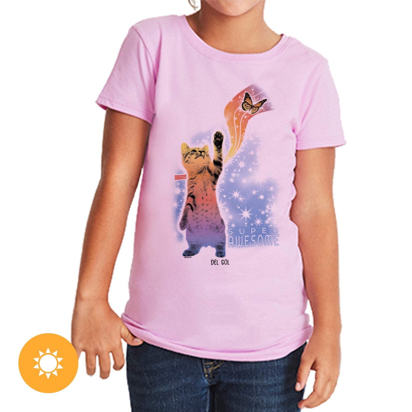 Girls Crew Tee - Super Awesome - Lilac by DelSol for Women - 1 Pc T-Shirt (YM)