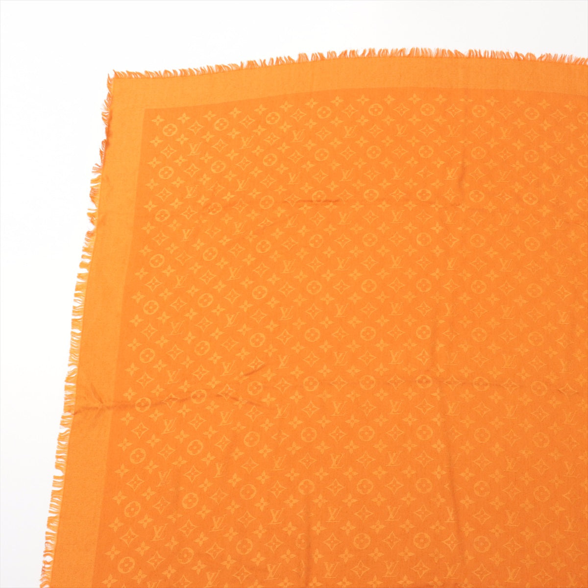 Louis Vuitton Monogram Shawl Wool & Silk Orange