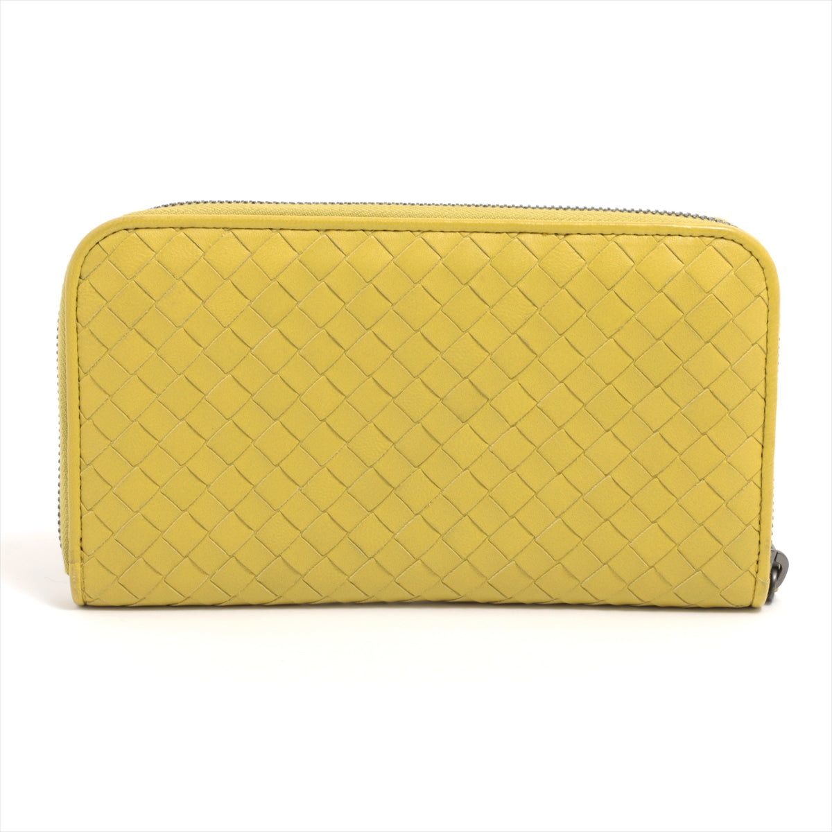 Bottega Veneta Intrecciato Leather Zippy Wallet Yellow Gold