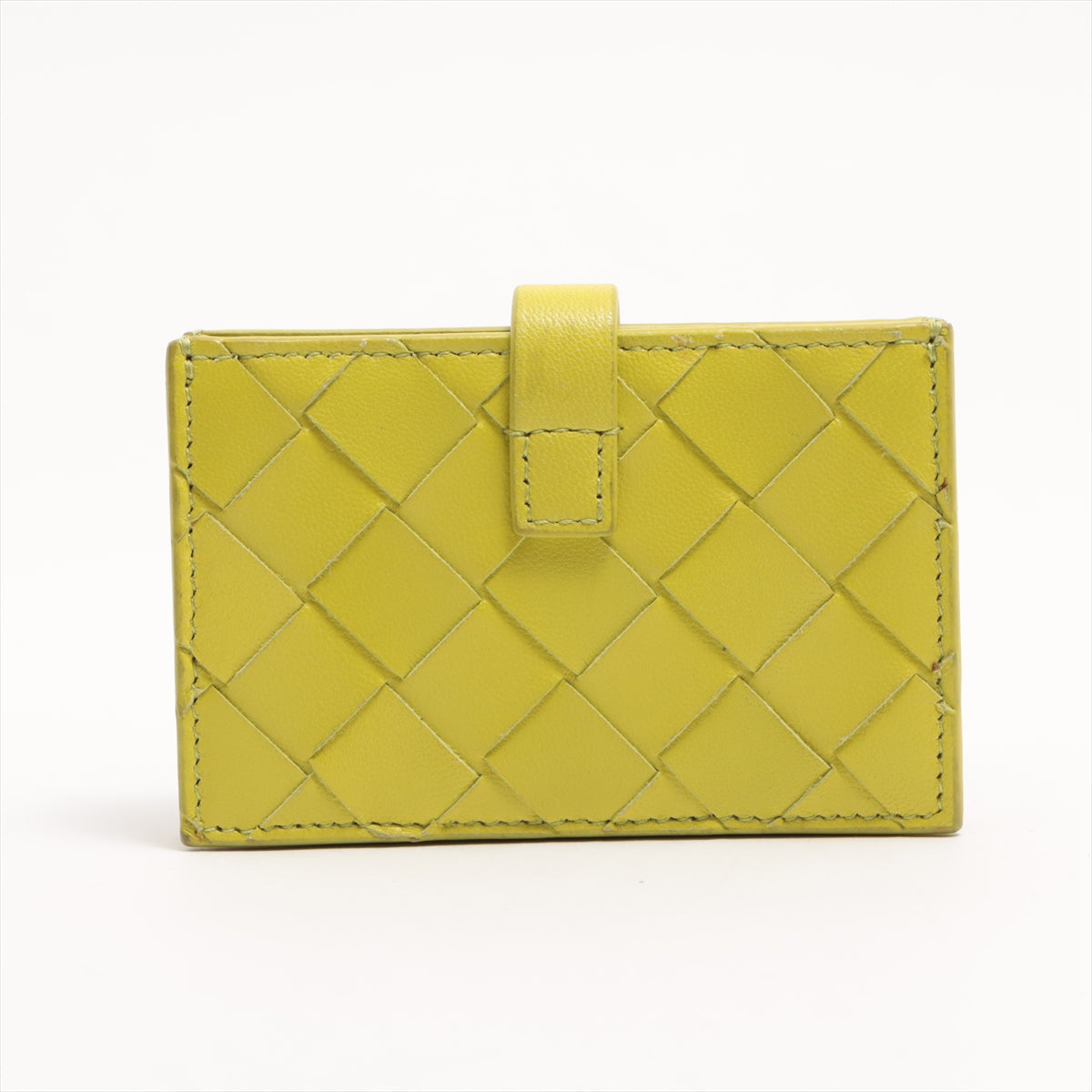 Bottega Veneta Intrecciato Leather Card Case Lime