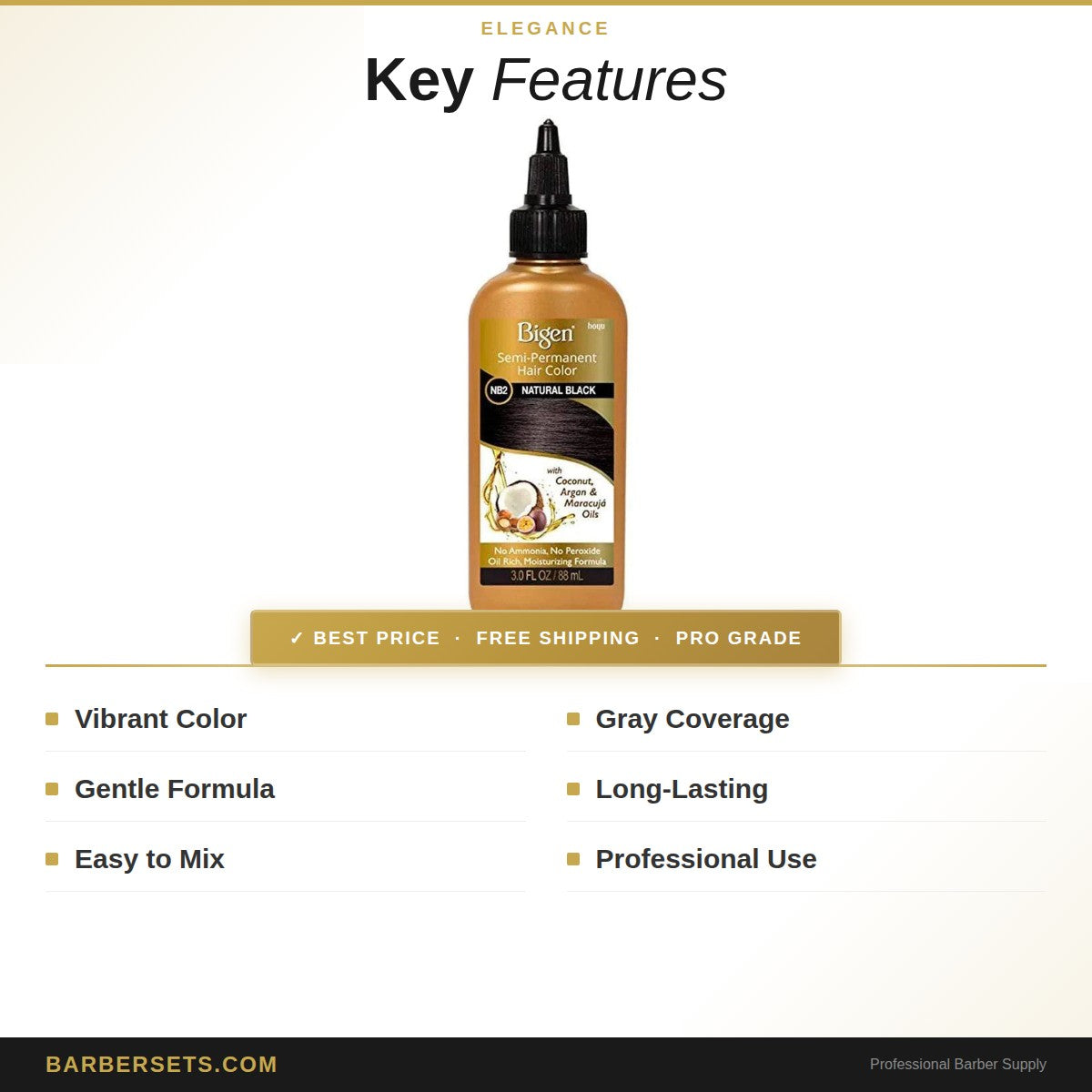 Elegance Semi-Permanent Hair Color "Black" 120ml