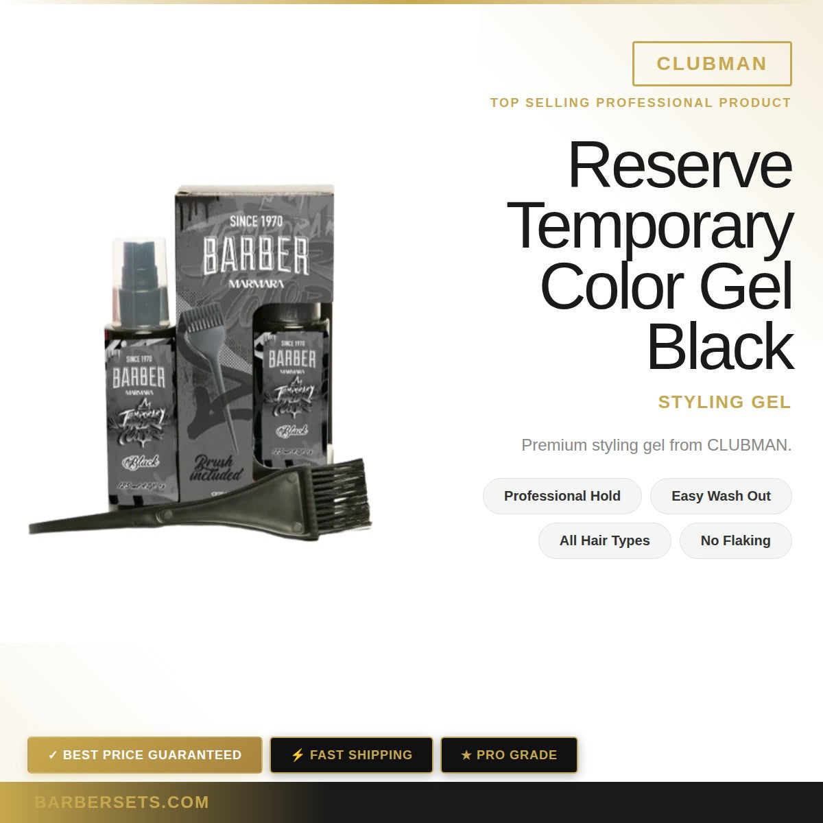CLUBMAN Reserve Temporary Color Gel 3oz Black