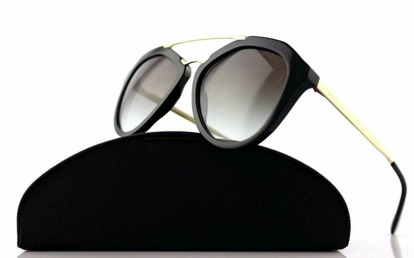 Prada SPR 12Q 1AB-1C0 - Gold Black-Light Brown by Prada for Women - 54-18-135 mm Sunglasses