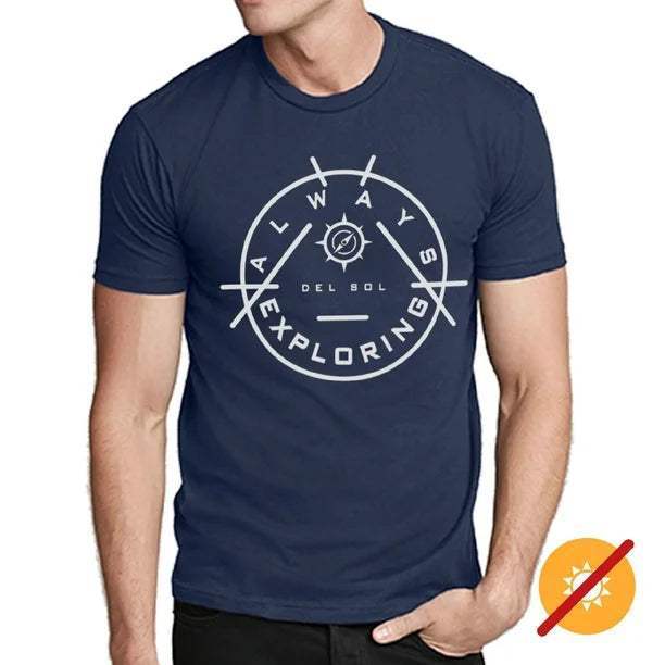 Men Crew Tee - Always Exploring - Indigo by DelSol for Men - 1 Pc T-Shirt (XL)