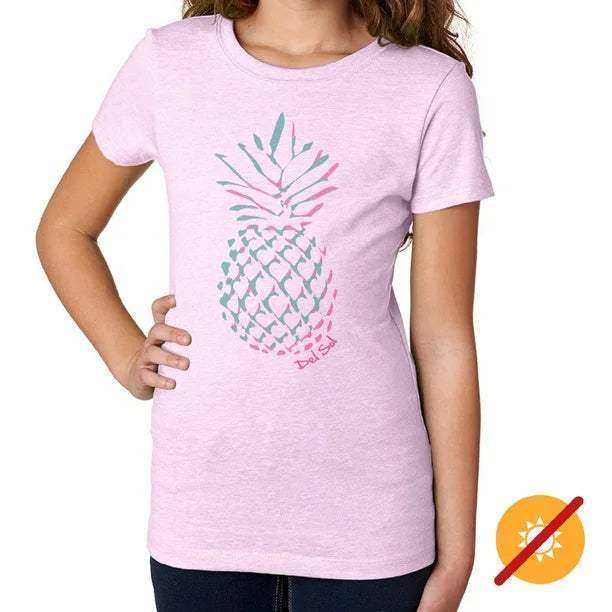 Girls Crew Tee - Pineapple Love - Lilac by DelSol for Women - 1 Pc T-Shirt (YS)