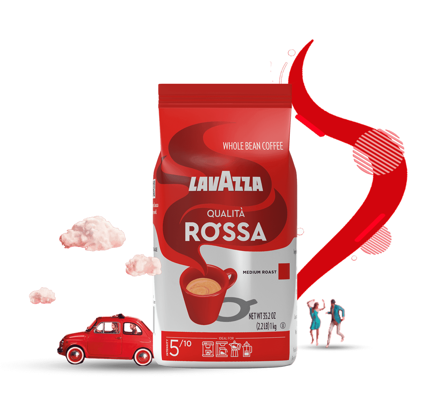 Qualita Rossa Roast Whole Bean Coffee by Lavazza for Unisex - 35.2 oz Coffee