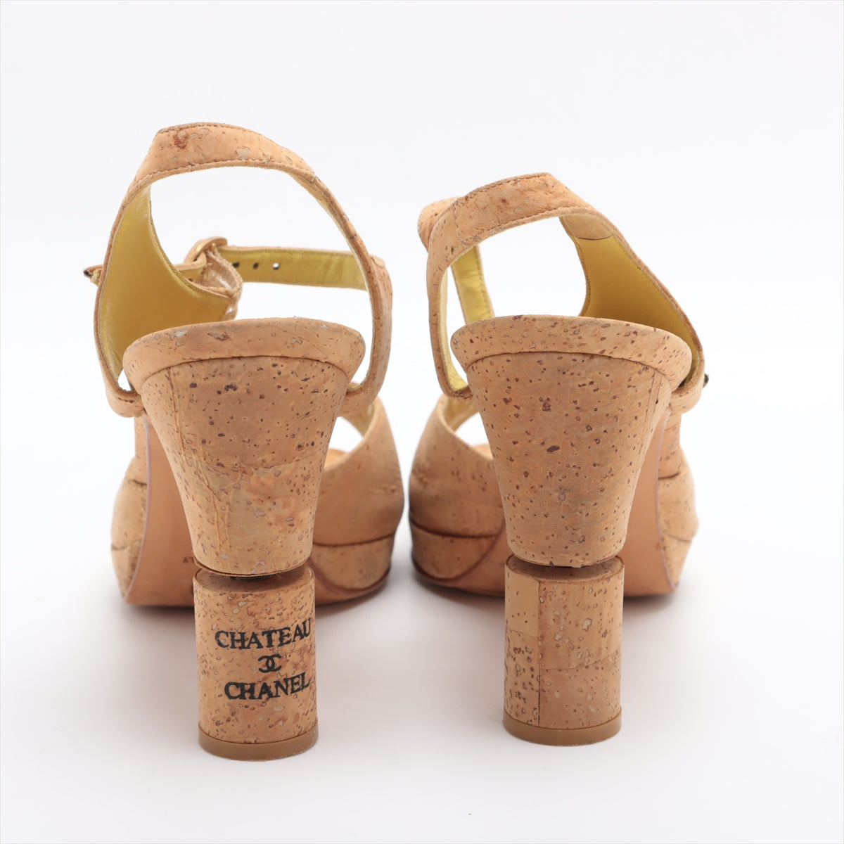 Chanel Strap Wine Cork Sandal Beige