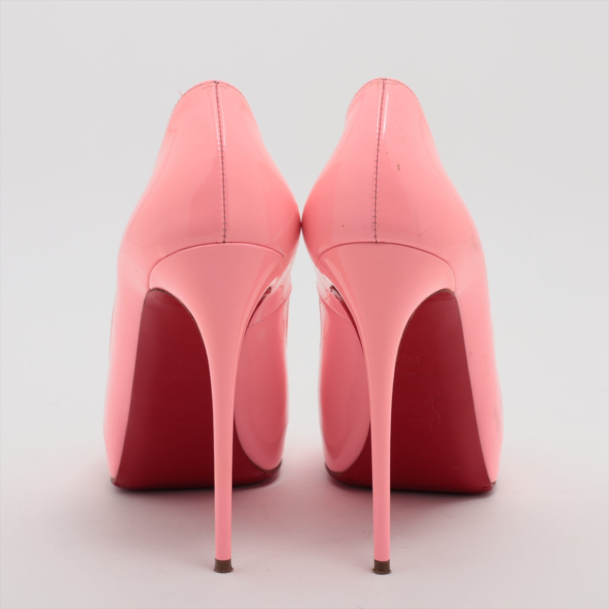 Christian Louboutin Patent Leather Open-toe Pump Pink