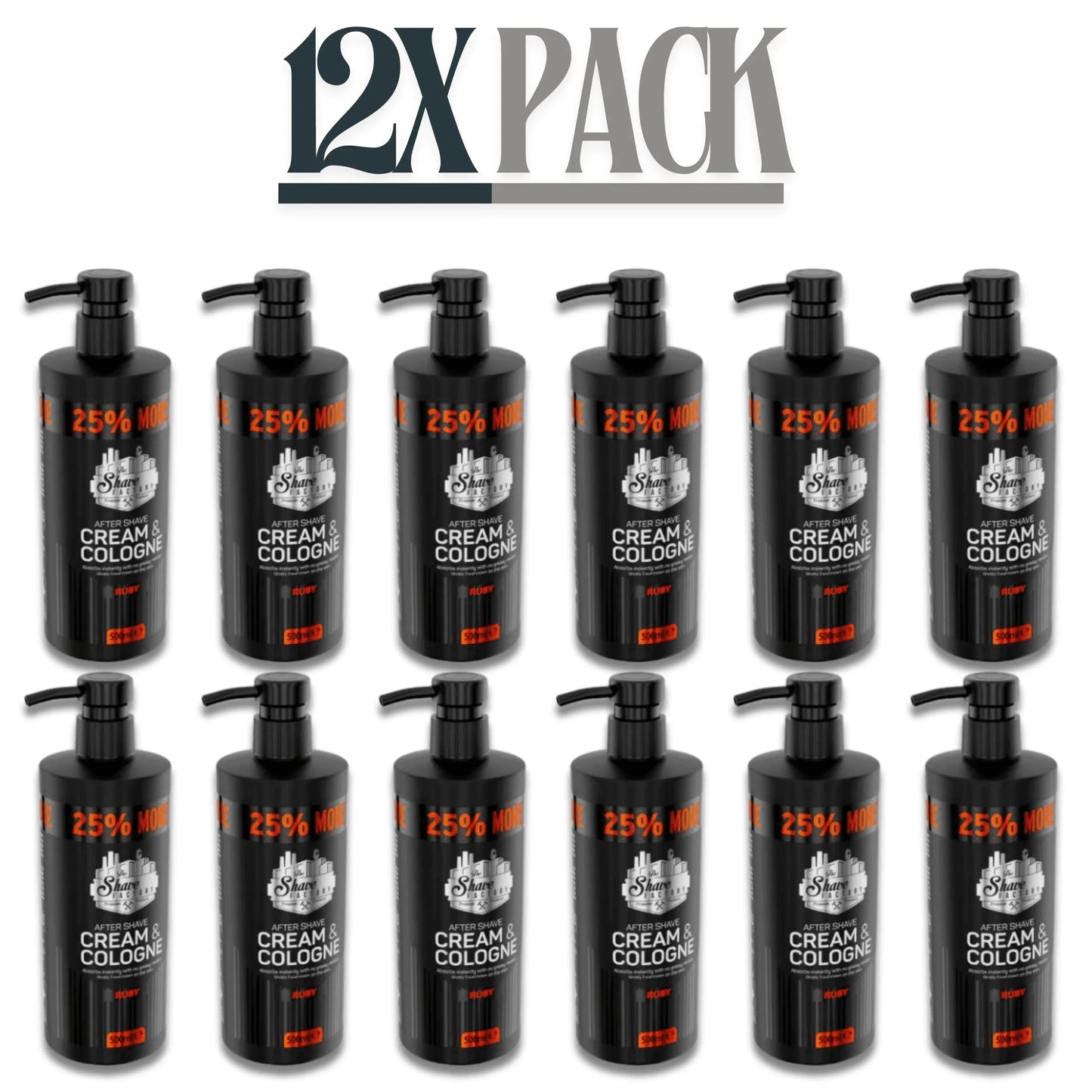 The Shave Factory After Shave Cream & Cologne 2 in 1 Ruby 500ml / 16.9 oz Multipack