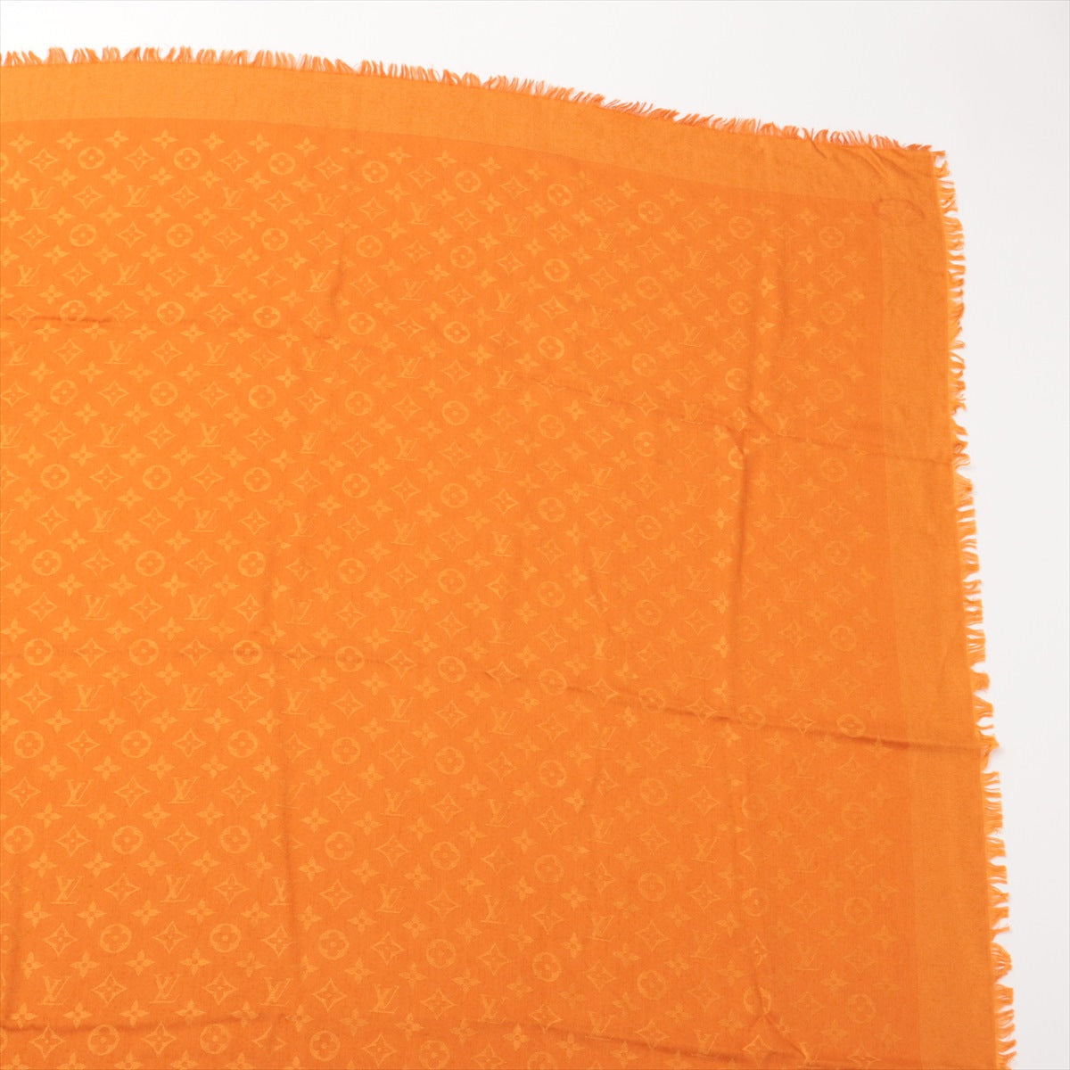 Louis Vuitton Monogram Shawl Wool & Silk Orange
