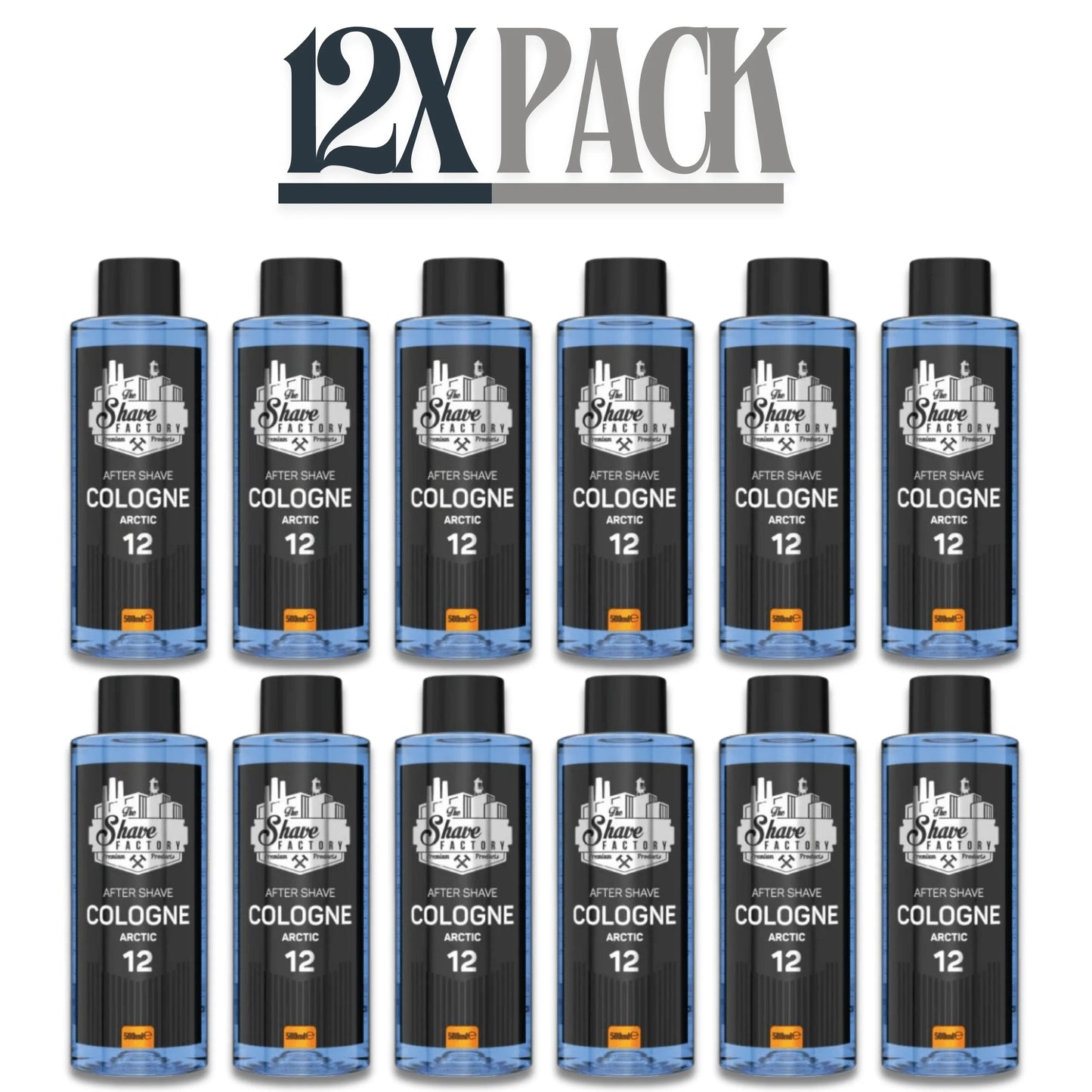 The Shave Factory After Shave Cologne 12 Arctic 500ml / 16.9 oz Multipack