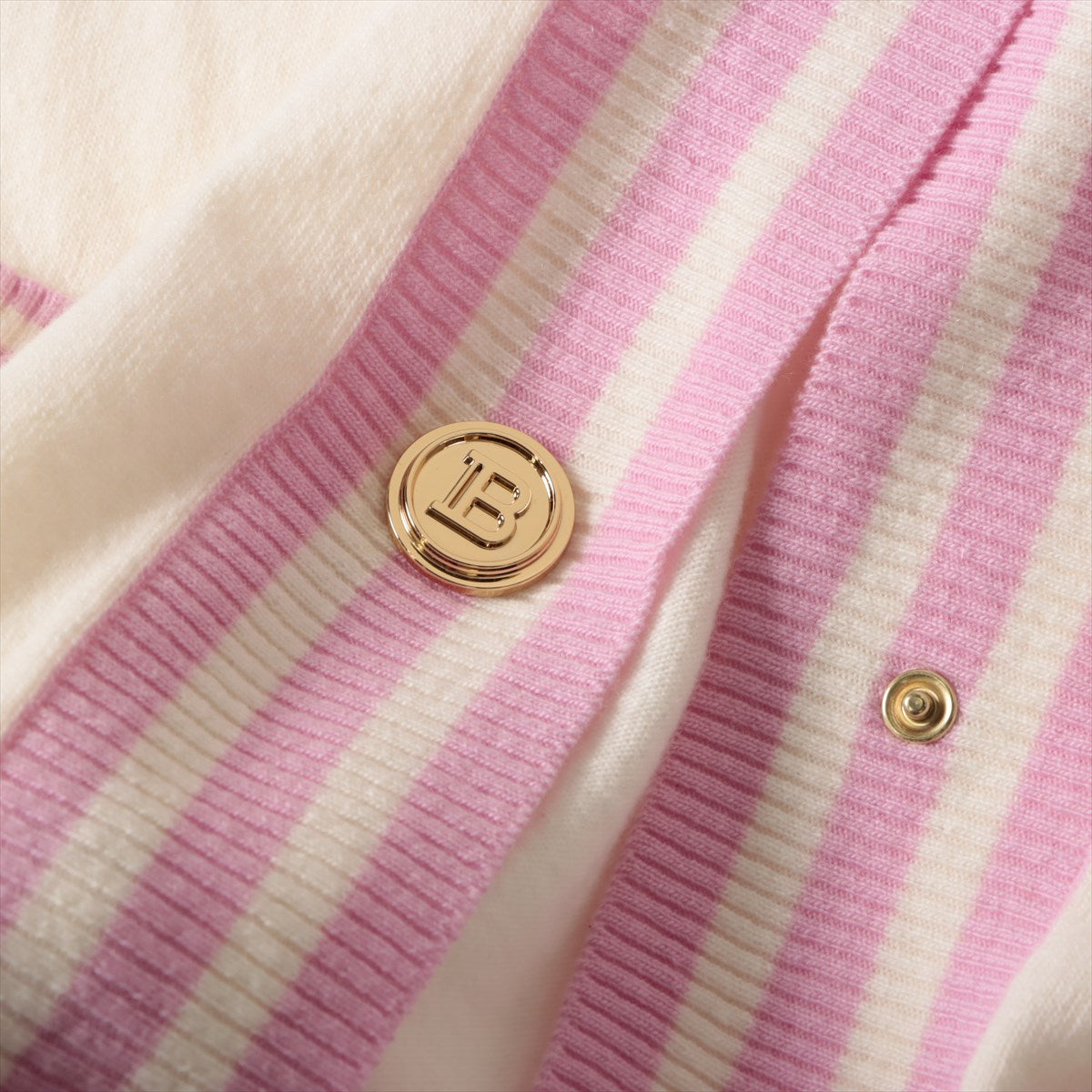 Balmain Cashmere x Wool Cardigan Cream x Pink