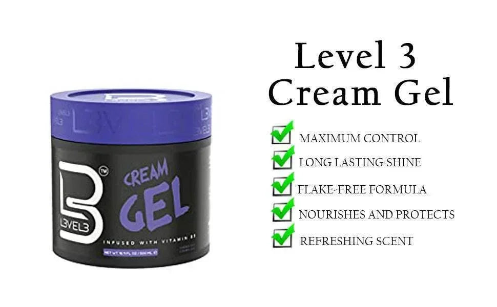 L3VEL3 Hair Gel Cream 500ml / 16.9 oz