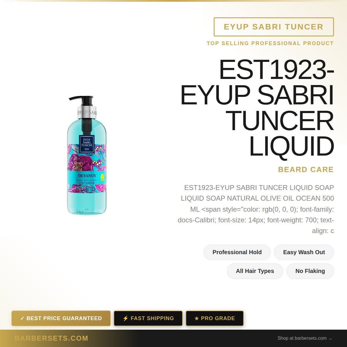 EYUP SABRI TUNCER EST1923-EYUP SABRI TUNCER LIQUID SOAP LIQUID SOAP NATURAL OLIVE OIL OCEAN 500 ML  LIQUID SOAP WITH NATURAL OLIVE OIL 750 ML