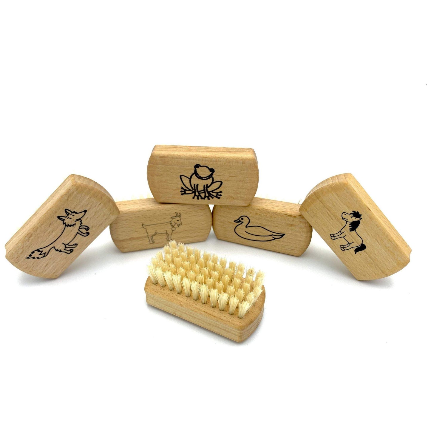 Dural Nail Brush For Children Pure Natural Bristles Beech Wood (mixed designs)