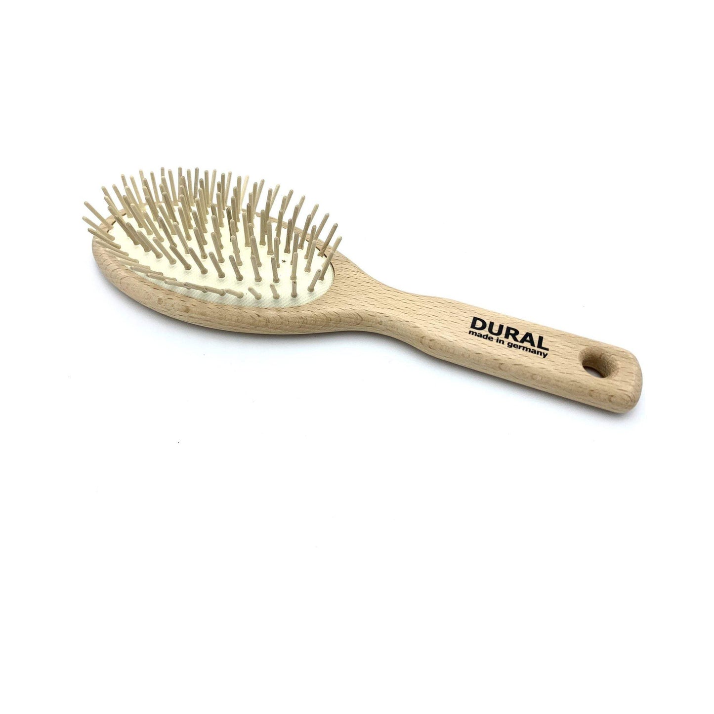 Dural Hair Brush For Styling & Care Rubber Cushion with Wooden Pins Beech Wood
