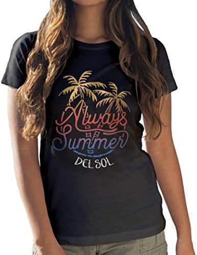 Women Crew Tee - Always Palms - Black by DelSol for Women - 1 Pc T-Shirt (Large)