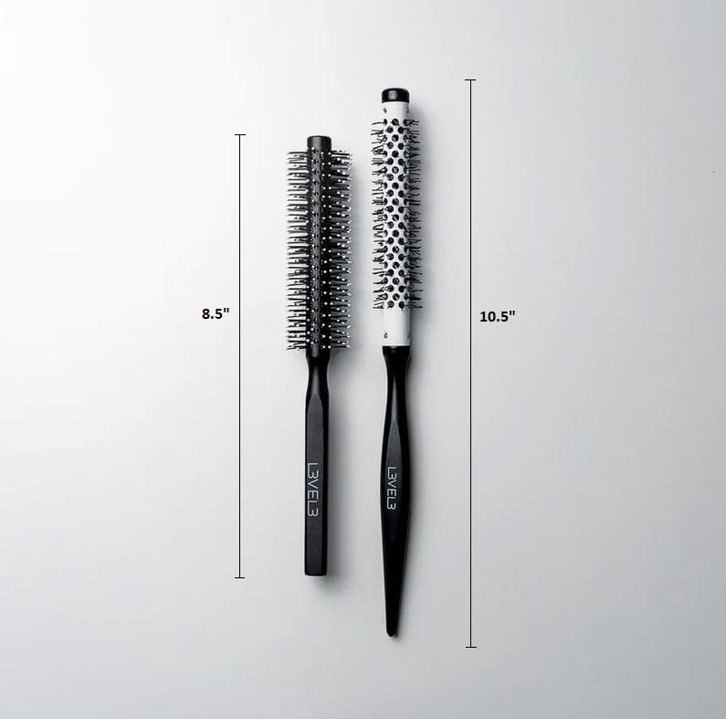 L3VEL3 Round Brush Set | Professional-Grade 2 Piece Styling Brush
