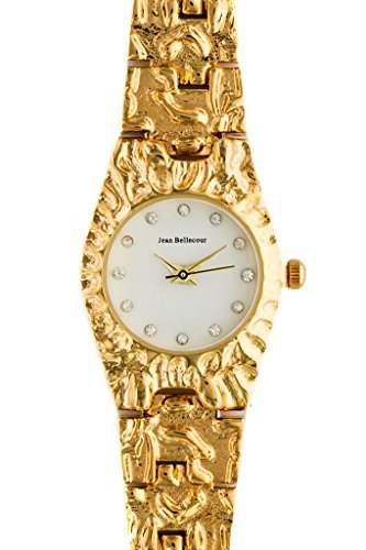 REDS23-GW Duclos - Gold Stainless Steel Bracelet Watch by Jean Bellecour for Women - 1 Pc Watch