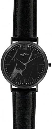 AO-176 Hygge - Black Charcoal/Black Leather Strap Watch by Andreas Osten for Women - 1 Pc Watch