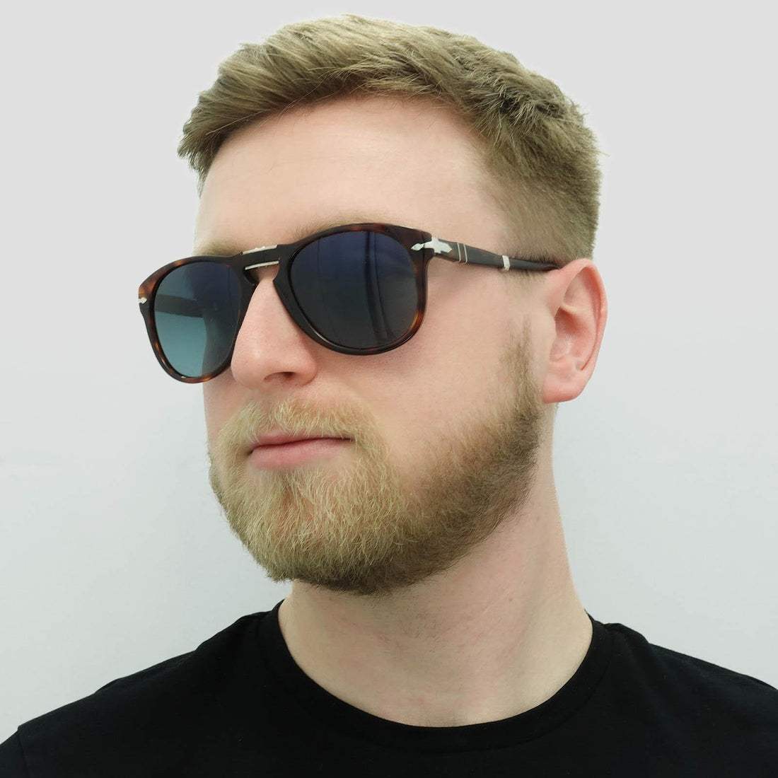 Persol PO714 24-S3 - Havana-Blue Faded Polarized by Persol for Men - 54-21-140 mm Sunglasses