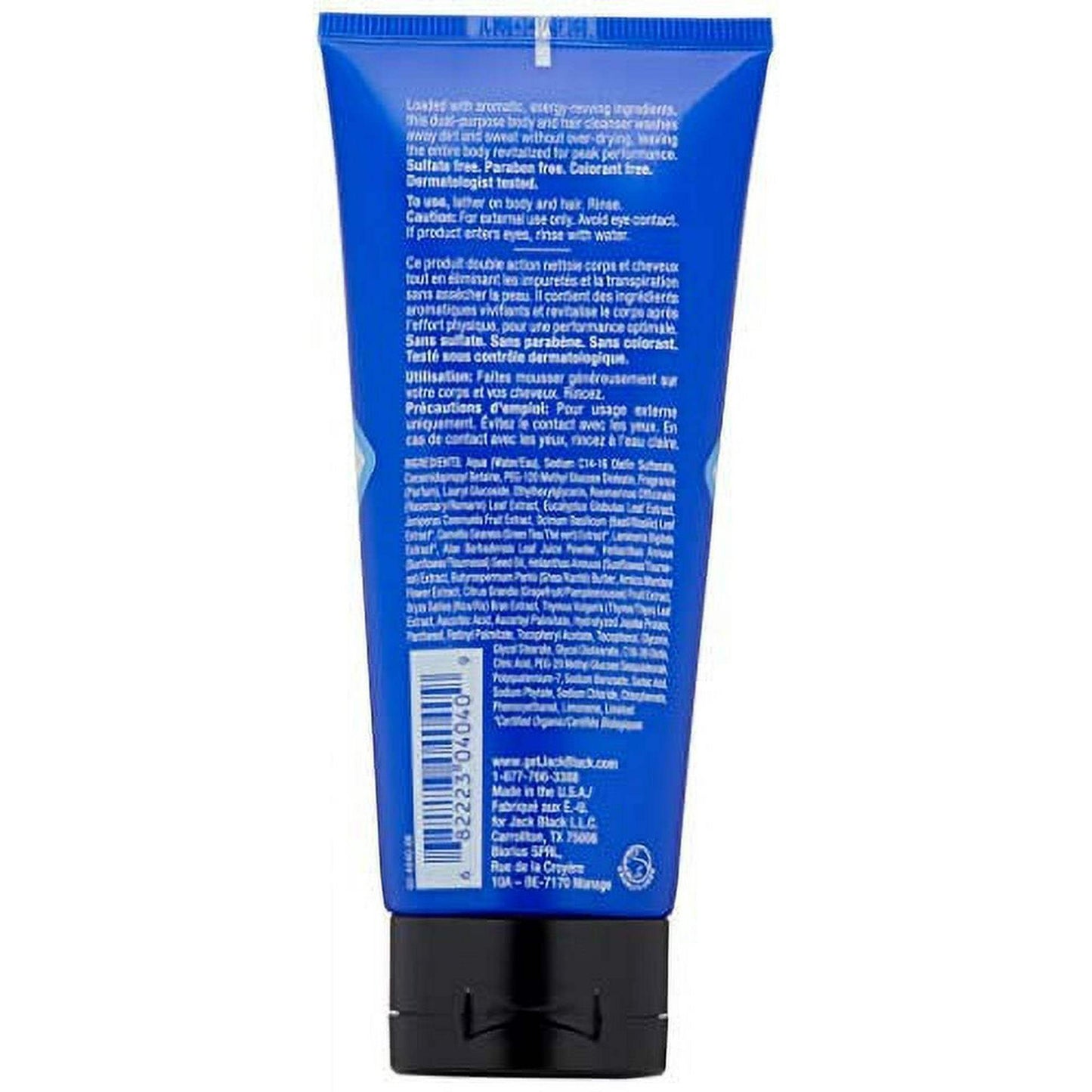 Turbo Wash Energizing Cleanser For Hair And Body by Jack Black for Men - 10 oz Body Wash