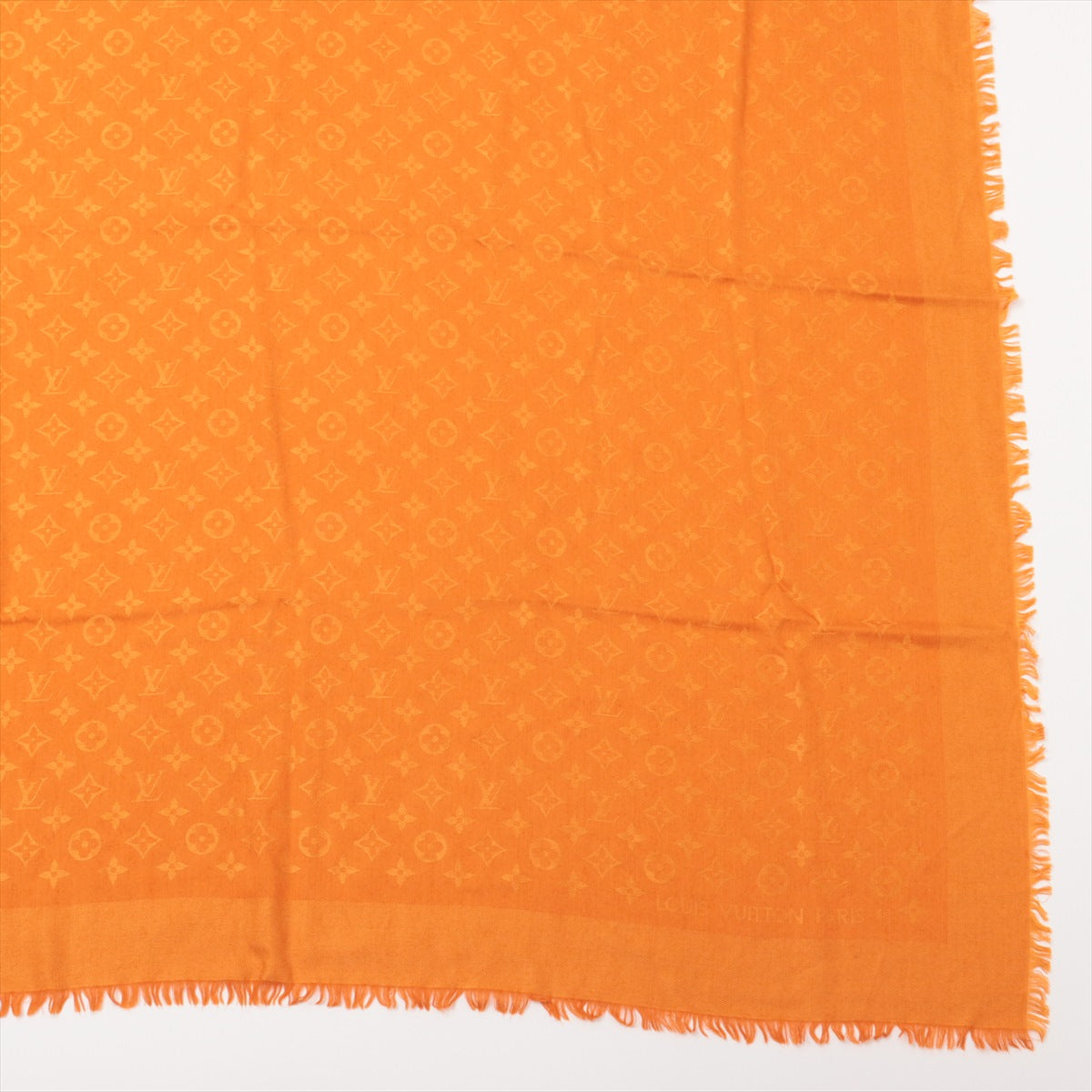 Louis Vuitton Monogram Shawl Wool & Silk Orange