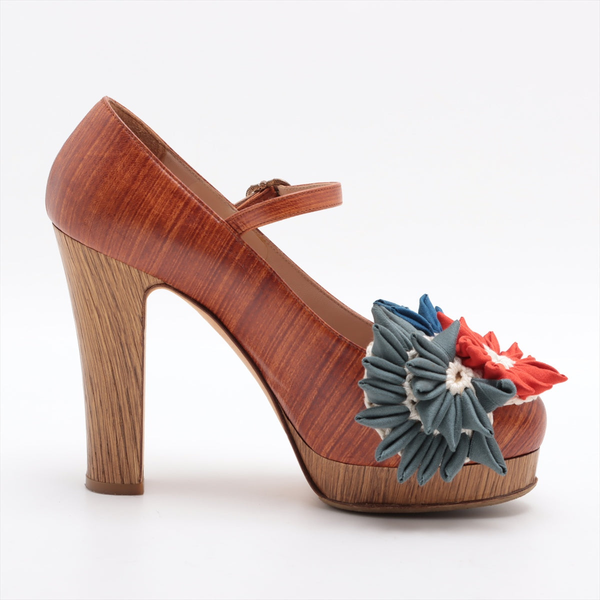 Chanel Rare Multicolor Floral Wood Pumps Limited Edition