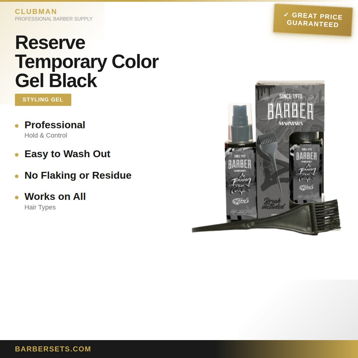CLUBMAN Reserve Temporary Color Gel 3oz Black