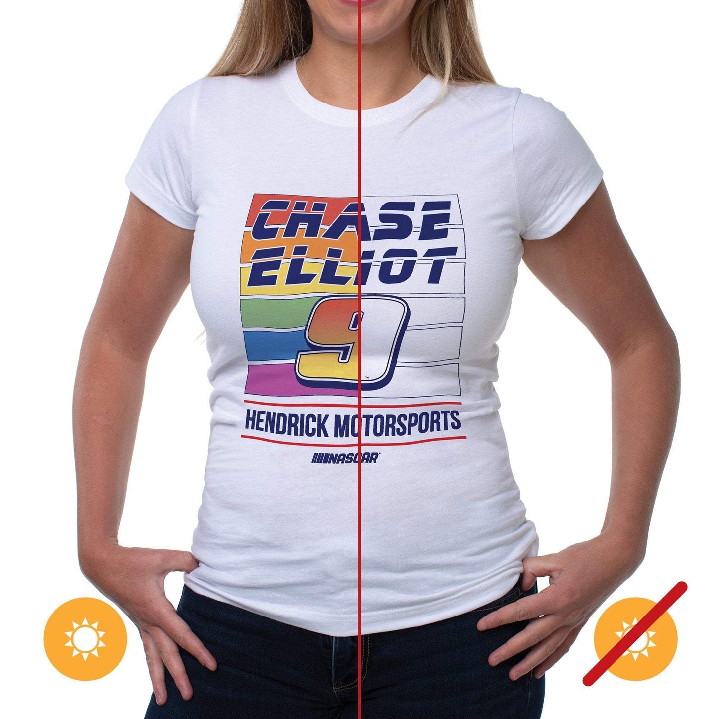 NASCAR Womens Crew Tee - Chase Elliot - 2 White by DelSol for Women - 1 Pc T-Shirt (2XL)