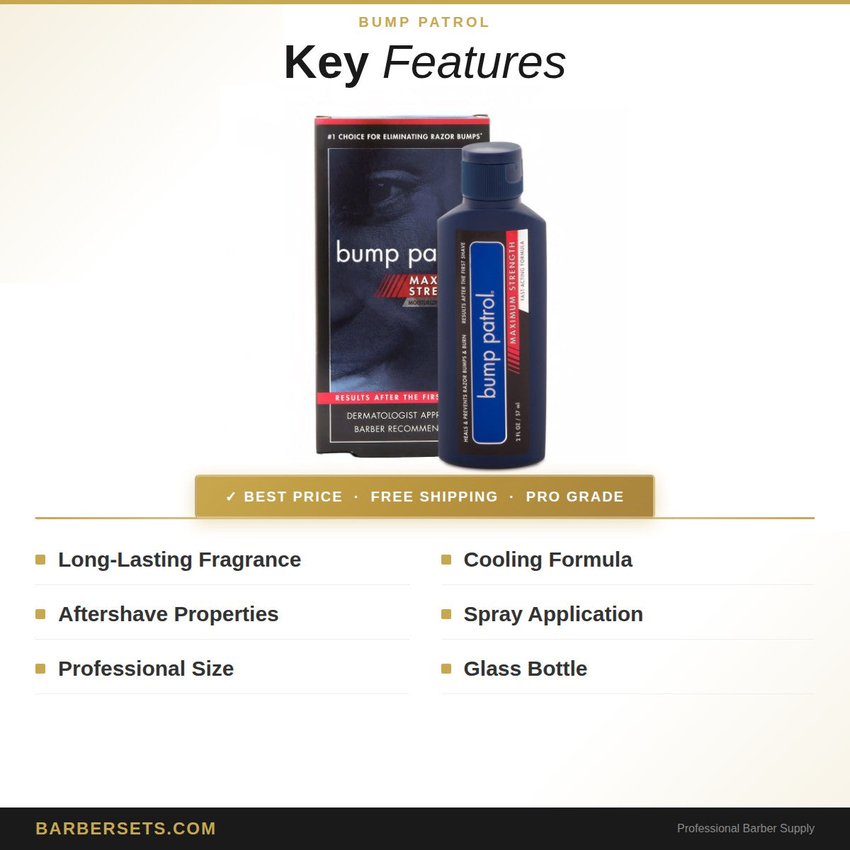 Bump Patrol Aftershave - Max Strength, 2oz