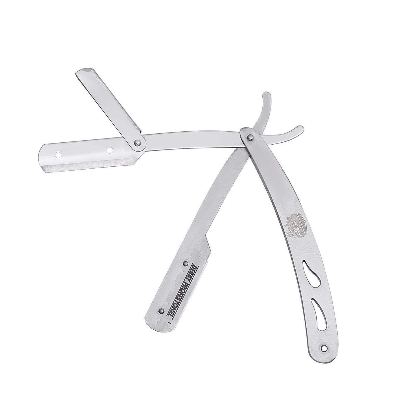 The Shave Factory Straight Edge Razor Kit (Steel Razor/Barber No21 50ml Cologne / 100 Derby Professional Single Edge Razor Blades) - BarberSets