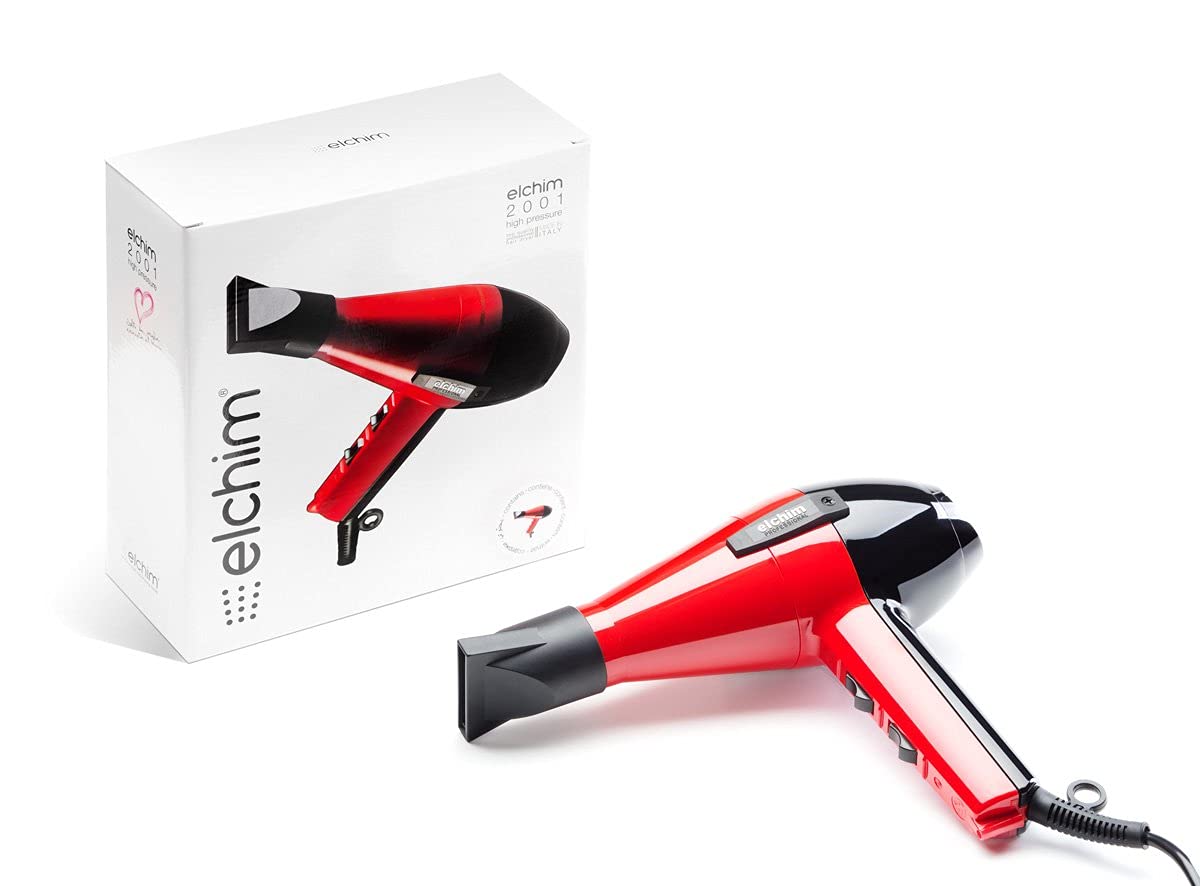 Elchim 2001 Hair Dryer - Red & Black