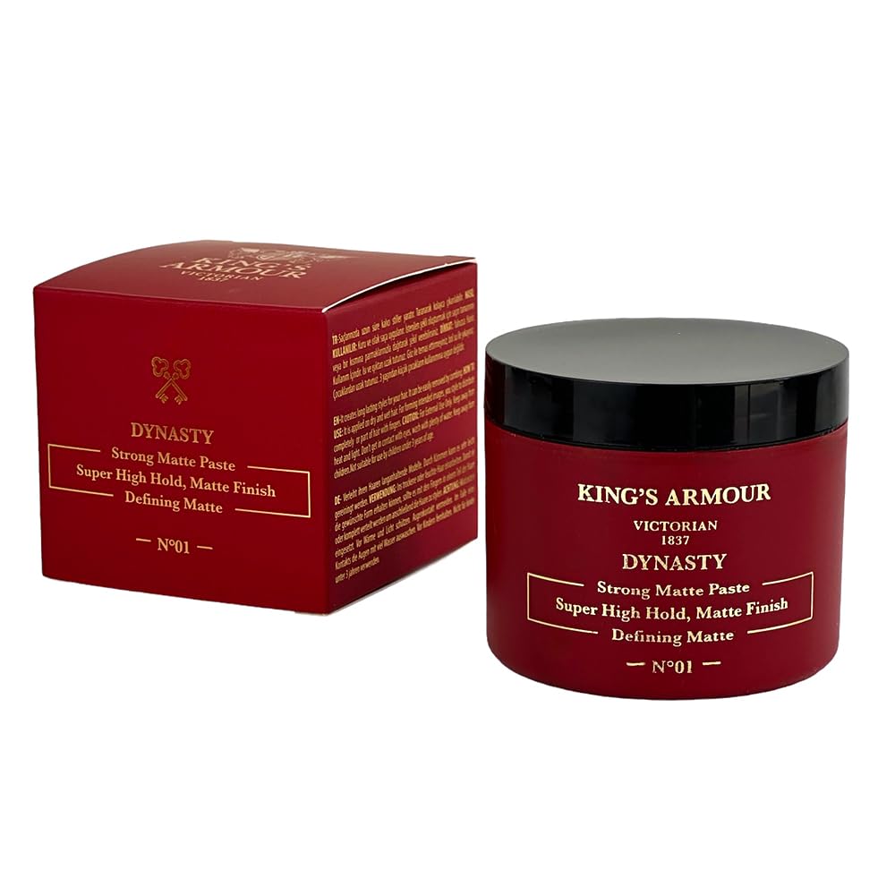 King's Armour Dynasty Strong Matte Paste – Professional Hair Styling Paste for Maximum Hold & Matte Finish – Long-Lasting Texture, Sweat-Resistant, Non-Greasy Formula – 110 ml (3.72 Fl Oz)