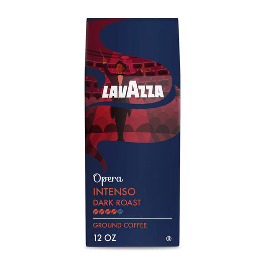 Intenso Dark Roast Ground Coffee by Lavazza for Unisex - 12 oz Coffee