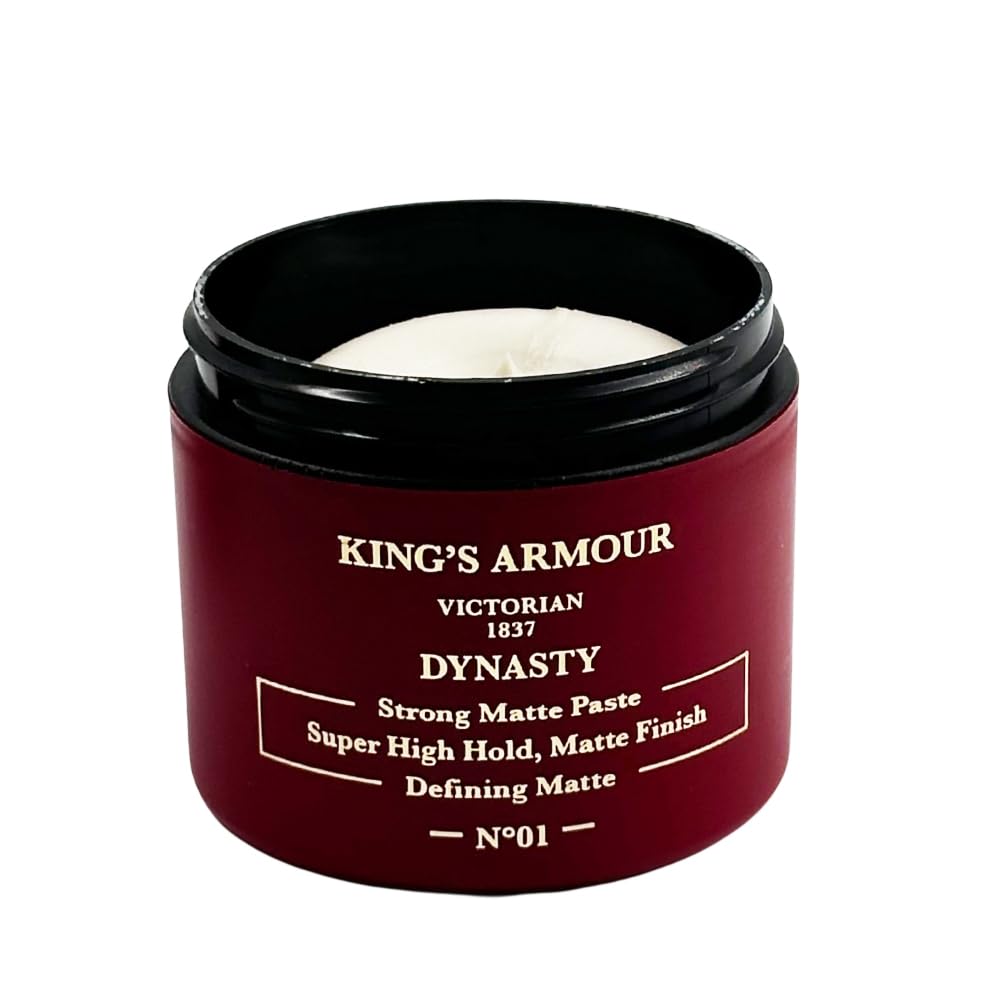 King's Armour Dynasty Strong Matte Paste – Professional Hair Styling Paste for Maximum Hold & Matte Finish – Long-Lasting Texture, Sweat-Resistant, Non-Greasy Formula – 110 ml (3.72 Fl Oz)