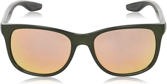 Prada SPS 03O ROS-2D2 - Military Green Semi Shiny-Grey-Rose Gold by Prada for Men - 55-18-140 mm Sunglasses