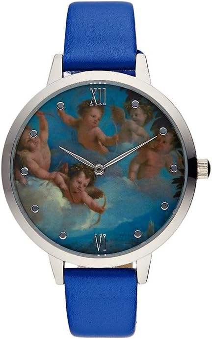 CRR007 La Romance - Silver/Blue Leather Strap Watch by Charlotte Raffaelli for Women - 1 Pc Watch