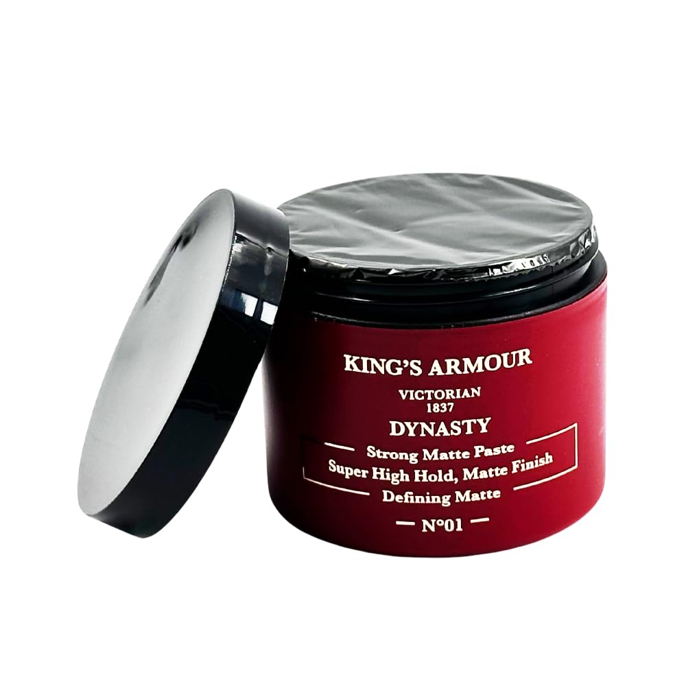 King's Armour Dynasty Strong Matte Paste – Professional Hair Styling Paste for Maximum Hold & Matte Finish – Long-Lasting Texture, Sweat-Resistant, Non-Greasy Formula – 110 ml (3.72 Fl Oz)