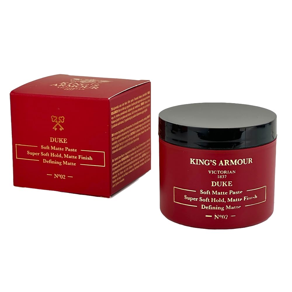 King's Armour Duke Soft Matte Paste – Super Soft Hold, Natural Matte Finish, Lightweight & Flexible Styling for Effortless Texture and Definition – 110 ml (3.72 Fl Oz)