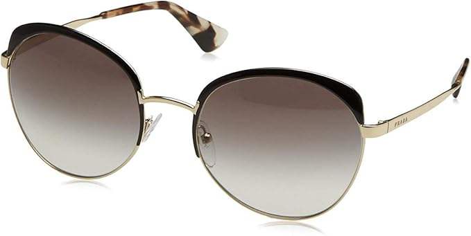 Prada SPR 54S QE3-0A7 - Black-Pale Gold-Grey Gradient by Prada for Women - 59-20-140 mm Sunglasses