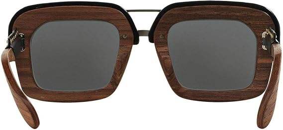 Prada SPR 26R UA6-1A1 - Nut Canaletto Black Leather-Grey Gradient by Prada for Unisex - 51-25-140 mm Sunglasses