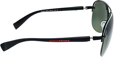 Prada SPS 55Q DG0-5X1 - Black Matte-Green Polarized by Prada for Men - 62-14-140 mm Sunglasses