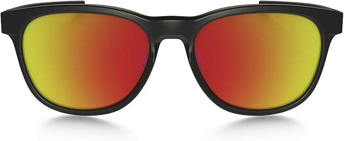 Oakley Stringer 009315-09 - Matte Black-Ruby Red Iridium by Oakley for Men - 55-16-145 mm Sunglasses