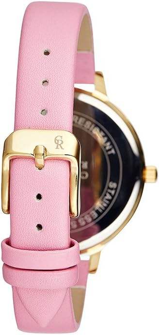 CRF005 La Florale - Gold/Rose Leather Strap Watch by Charlotte Raffaelli for Women - 1 Pc Watch