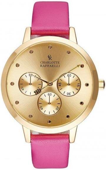 CRB014 La Basic - Gold/Purple Leather Strap Watch by Charlotte Raffaelli for Women - 1 Pc Watch